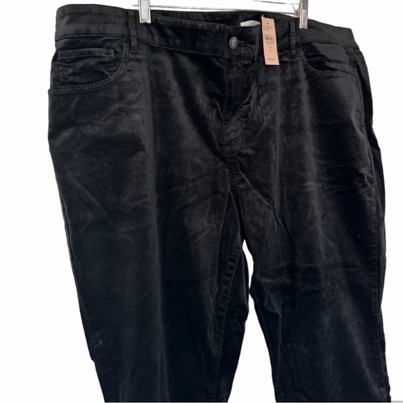 LOFT Plus Black Midrise Velour Skinny Pants size 22 NWT - Picture 4 of 16
